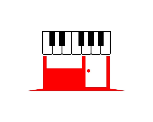 Combinazione Tuts Pianoforte Con Logo Forma Negozio Mercato — Vettoriale Stock