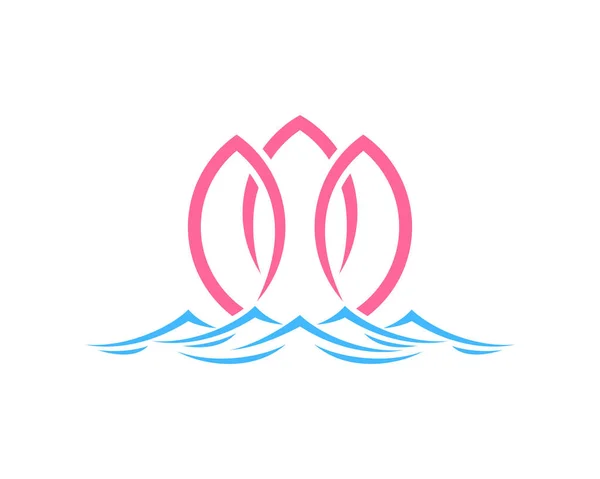 Lotus Abstrait Sur Logo Eau — Image vectorielle