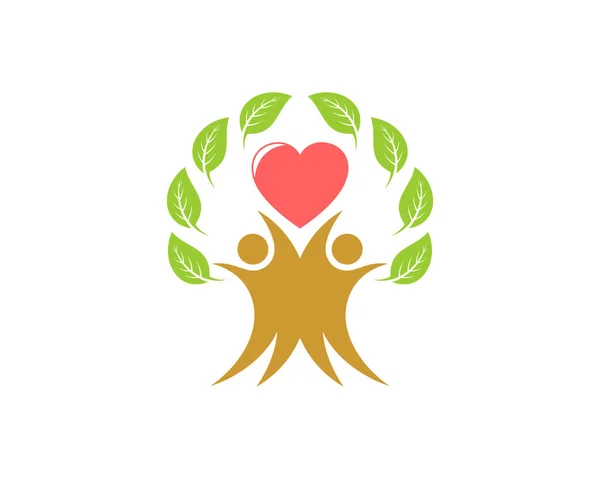 Pessoas Abstratas Formando Logotipo Forma Árvore —  Vetores de Stock