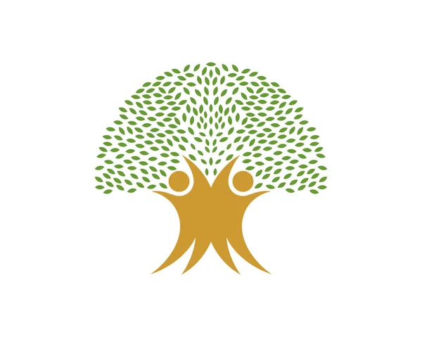 Personnes Bonne Santé Avec Logo Forme Arbre — Image vectorielle