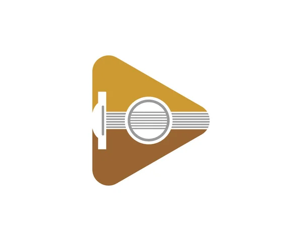 Chitarra Con Logo Forma Pulsante — Vettoriale Stock