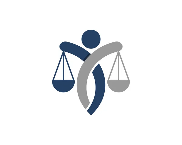 大規模なバランスの法律事務所形状のロゴを持つ概要 — ストックベクタ
