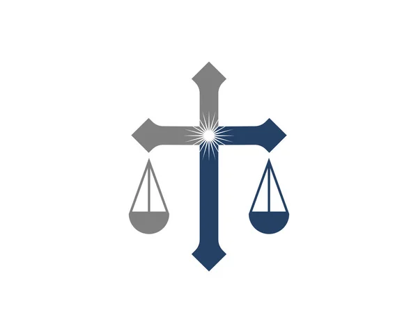 Cruz Cristã Com Escala Equilíbrio Logotipo Escritório Advocacia —  Vetores de Stock