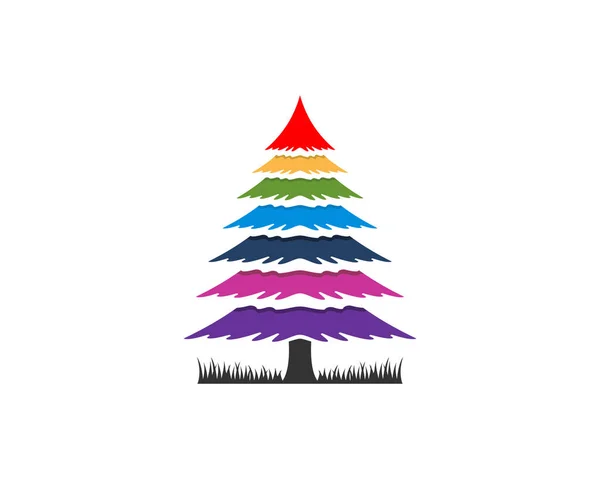 Árbol Navidad Con Color Arco Iris — Vector de stock