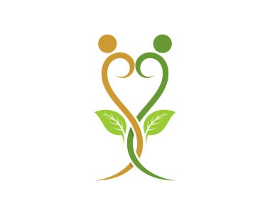 Aşk şekli logosu oluşturmak için ağaç dallarını aşıyorum.