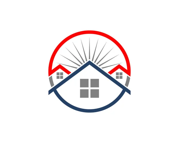 Dům Kruhové Čáře Logo — Stockový vektor