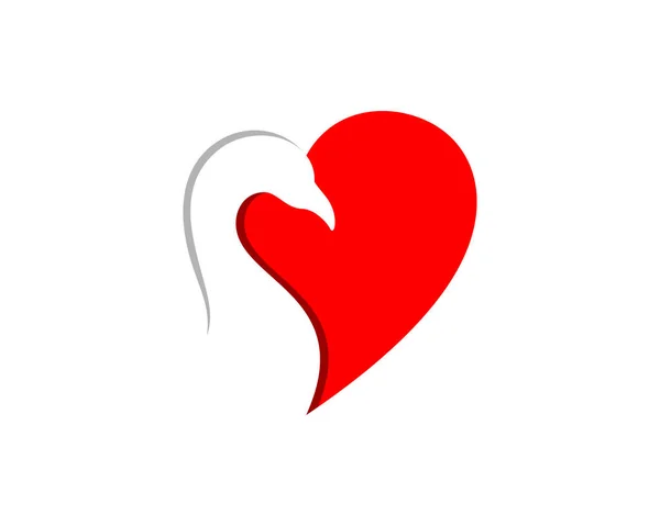 Aşk Logosunda Kuğu Silueti — Stok Vektör