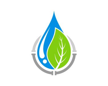 Doğa yaprağı ve dairesel boruyla su damlası