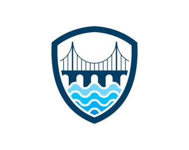 Modern köprü ve su dalgalarıyla koruma kalkanı