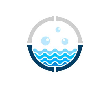 Soyut dalga ve baloncuklu dairesel boru