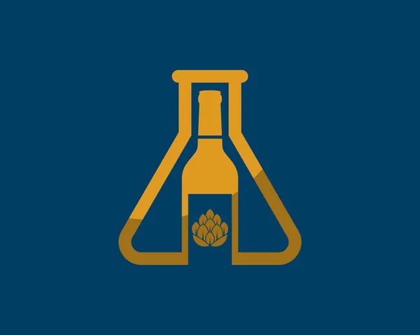 三角酒瓶实验室 装有酒瓶和酿酒厂 — 图库矢量图片