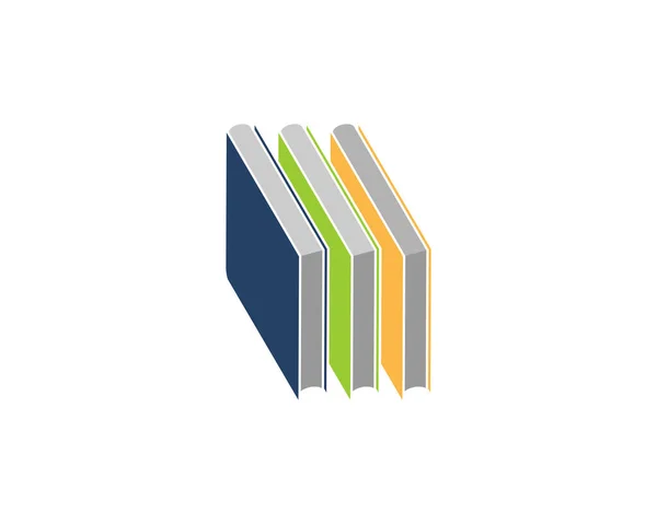 Disposizione Tre Libro Vettore Illustrazione Logo — Vettoriale Stock