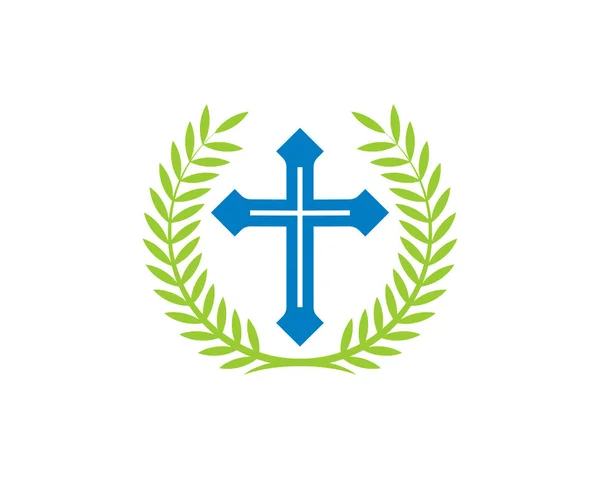 동그란 그리스도의 십자가 — 스톡 벡터
