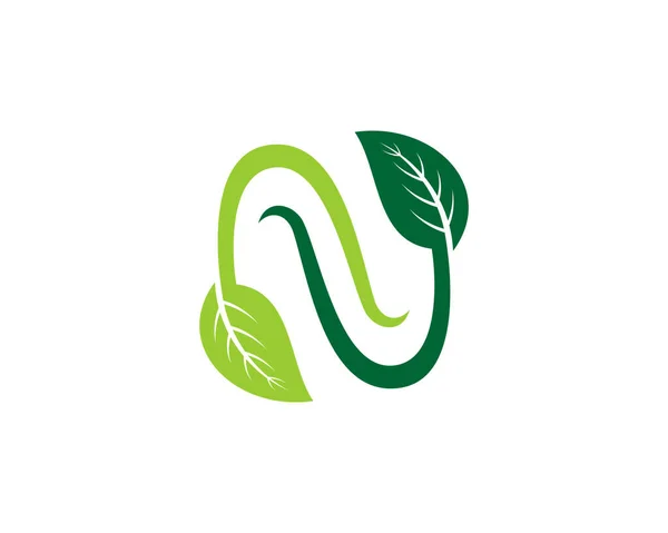 Brev Från Naturen Löv Logotyp — Stock vektor