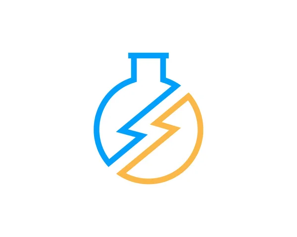 Tubo Ensayo Laboratorio Con Símbolo Energía Potencia Medio — Vector de stock