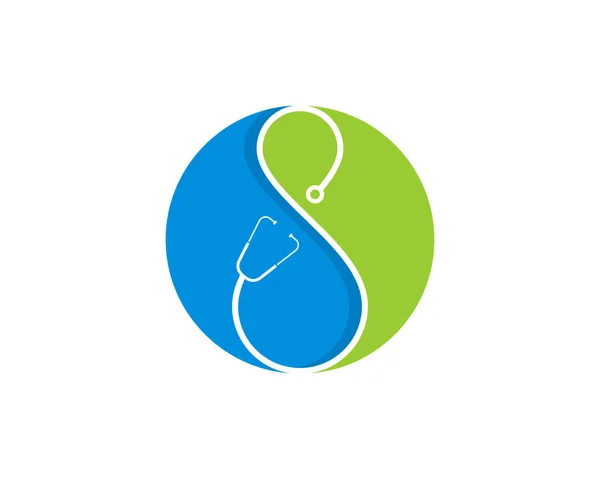 Brief Stethoscoop Silhouet Cirkel Logo — Stockvector