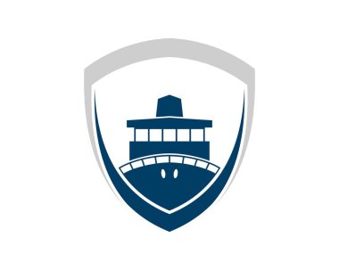 İçinde yolcu gemisi olan soyut kalkan.