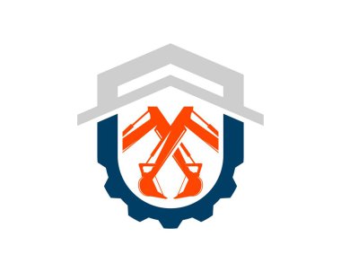 İçinde ekipman ve çapraz kazıcı bulunan soyut bir ev