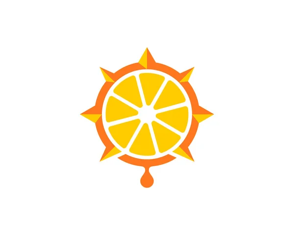 Orange Kompassens Logotyp — Stock vektor