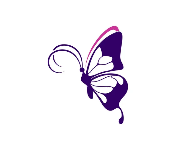 Flying Butterfly Purple Color — Stock Vector