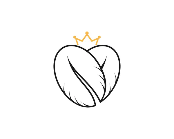 Cinta Kopi Dengan Logo Mahkota - Stok Vektor