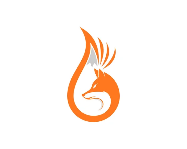 Fox Avec Logo Forme Flamme Feu — Image vectorielle