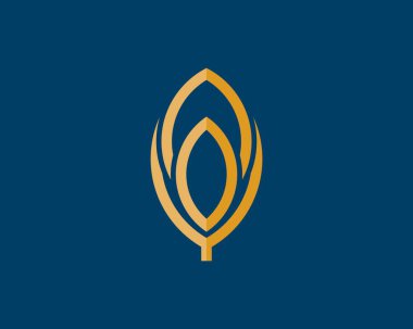 Altın renkli soyut yaprak süsü