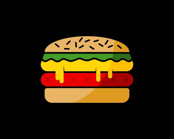 チーズと肉の美味しいハンバーガー — ストックベクタ