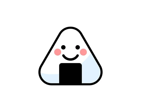 Japanischer Reisball Mit Glücklichem Lächeln — Stockvektor