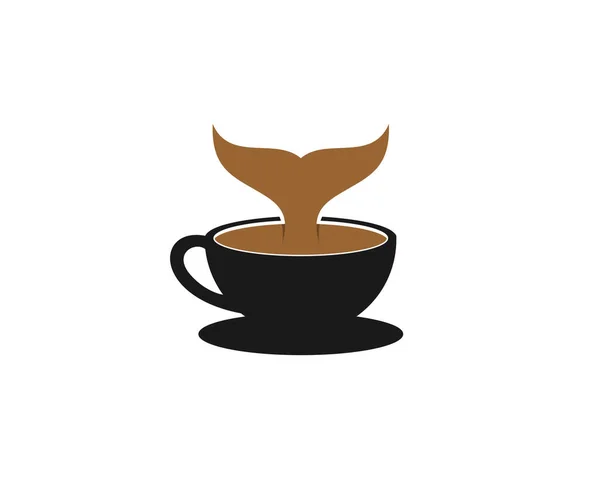 Walvisstaart Het Koffiebekerlogo — Stockvector