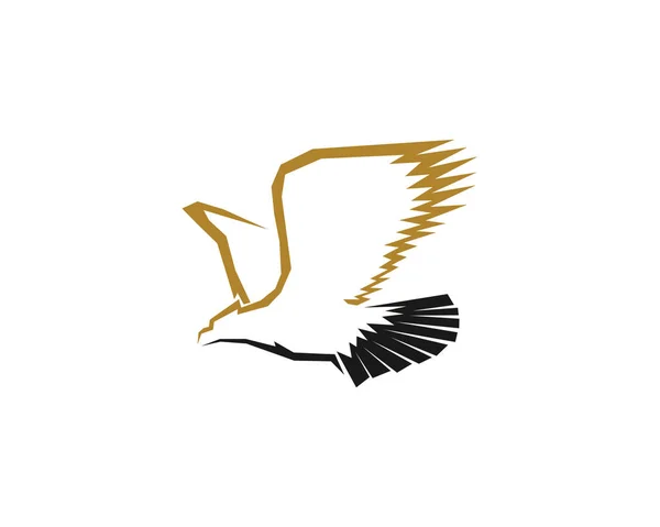 Águila Voladora Abstracta Color Dorado Negro — Vector de stock