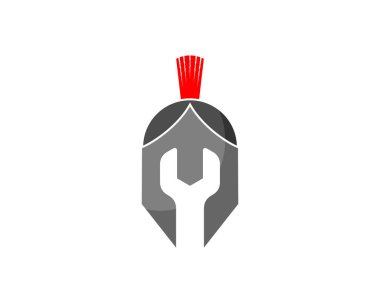 Ortasında İngiliz anahtarı olan Spartalı miğfer.