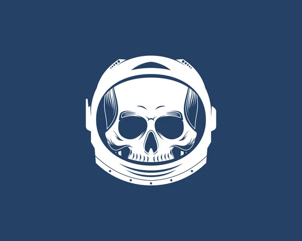 Cabeça Crânio Com Capacete Astronauta Ilustração Vetorial — Vetor de Stock
