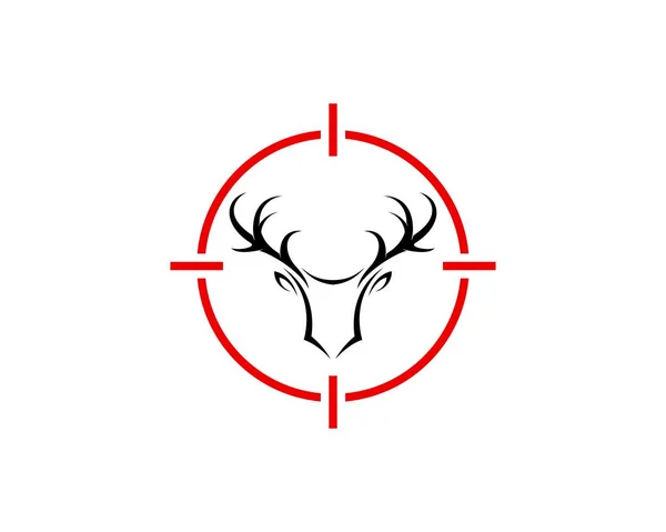 Símbolo Francotirador Con Cuernos Ciervo Abstractos Dentro — Vector de stock
