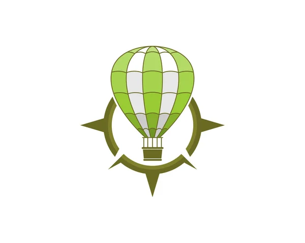 指南针中的飞行气球 — 图库矢量图片