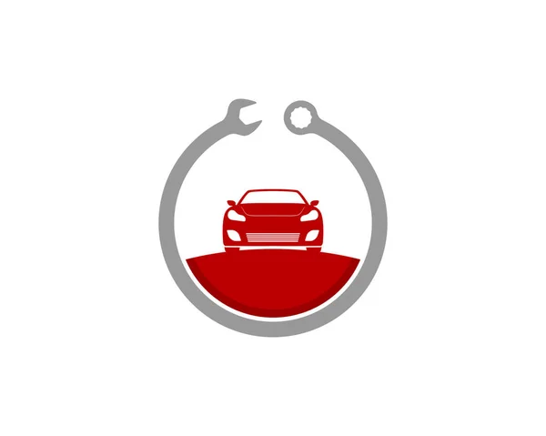 Carro Chave Círculo Logotipo — Vetor de Stock