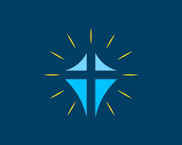 Forme Abstraite Avec Croix Religion Symbole Shinning — Image vectorielle