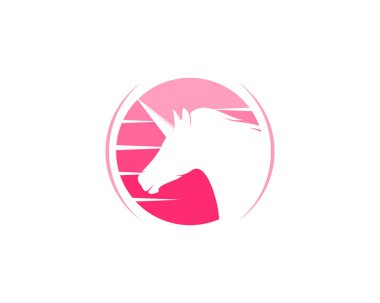 Çemberin mor renginde tek boynuzlu at kafası