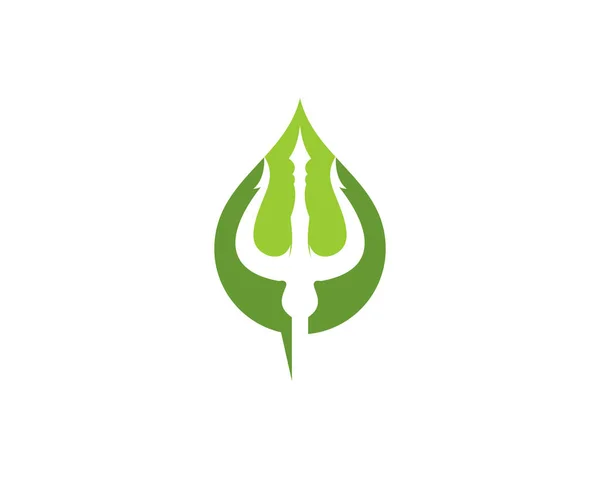 绿叶内的三叉戟 — 图库矢量图片