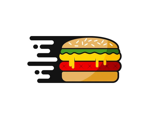 Delicious Burger Fast Delivery Symbol — Stock Vector
