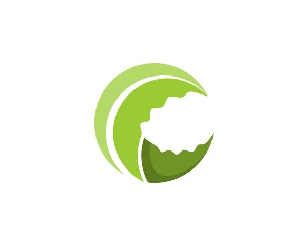 Krabbor Hand Från Grön Natur Löv Illustration Logotyp — Stock vektor