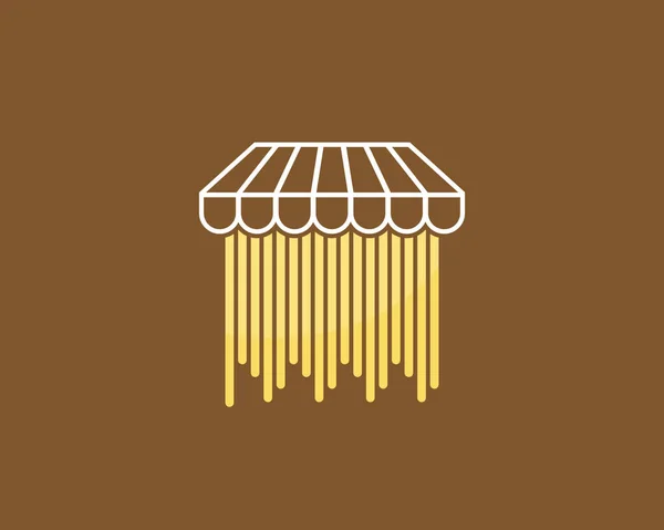 お店のキャノピーの形のロゴを持つ麺 — ストックベクタ