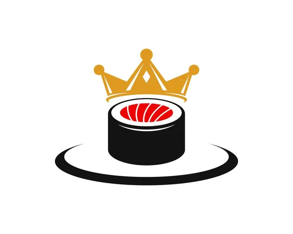 Japansk Sushi Tallriken Med Krona — Stock vektor