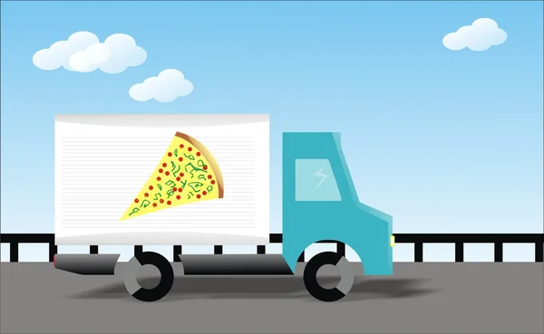 Consegna camion pizza — Foto Stock