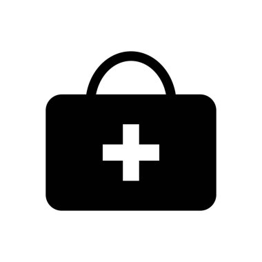 Tıbbi çanta. Doktor çantası. İlk yardım çantası. Vektör simgesi. Vektör illüstrasyonu