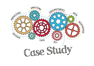Gears and Mechanisms with text Case Study clipart