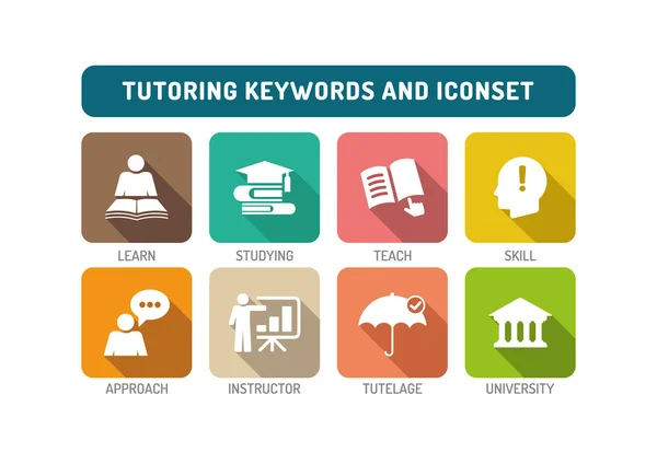 Set de icoane Tutoring — Vector de stoc