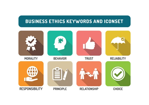 Business Ethics Icons Set — Stock Vector