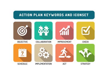 Action Plan Icons Set clipart