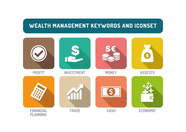 Wealth Management zestaw ikon — Wektor stockowy